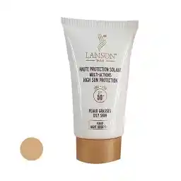 کرم ضدآفتاب رنگی لانسون SPF50 مدل مالتی اکشن، مناسب پوستهای چرب، حجم 40 میلیلیتر