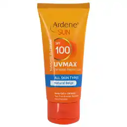 کرم ضد آفتاب رنگی 100 SPF آردن مدل UVMAX مناسب انواع پوست حجم 50 میل- بژ طبیعی