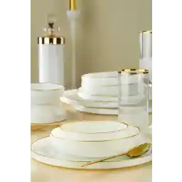 ست شام 18 تکه مش طلای سفید Fecra