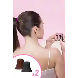 گیره مو مونالیسا دستگاه نگهدارنده مدل موی دم اسبی خنک - قهوه ای مشکی 2 تکه