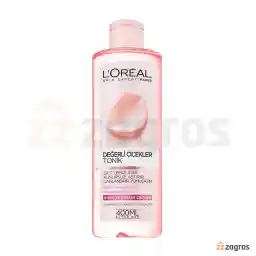 تونر صورت لورآل مخصوص پوست خشک و حساس حاوی عصاره گل رز 400 میل