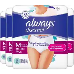 شلوار بی اختیاری همیشه با احتیاط برای دفع ادرار - سایز پلاس M - 36 عدد