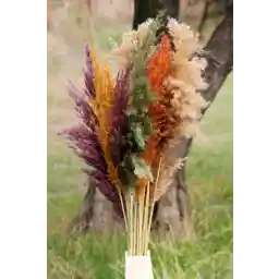 پامپاس گل خشک TROYA 15 تکه اندازه 100 سانتی متر - مخلوط