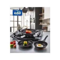 ست تابه 3 تکه ریخته گری گرانیت Eda Aliminyum 20-24-28 سانتی متر