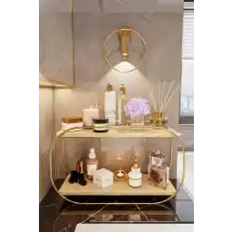 سازمان دهنده چند منظوره Bino قفسه بیضی چوبی رومیزی حمام آشپزخانه قفسه جواهرات و لوازم آرایش