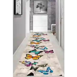 Roller Runner با سایز ویژه Lizia Home Butterfly پایه ضد لغزش قابل شستشو در ماشین لباسشویی Ar1170