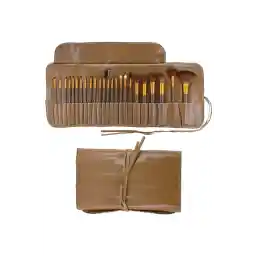 ست برس چرم 24 تکه قهوه ای قهوه ای مایل به زرد MUJGAN