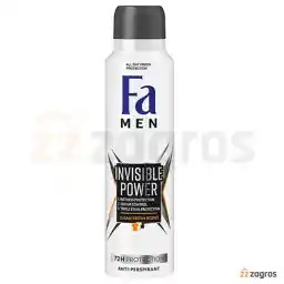 اسپری ضد تعریق مردانه فا مدل INVISIBLE POWER حجم 150 میل