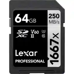 کارت حافظه لکسار Lexar 64GB Professional 1667x UHS-II SDXC