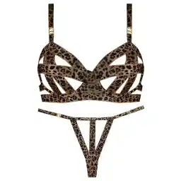 ست شورت و سوتین زنانه ویکتوریا سکرت مدل پلنگی فنردار کد 4232