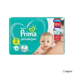پوشک بچه پریما سایز 2 مدل Aktif Bebek بسته 42 عددی
