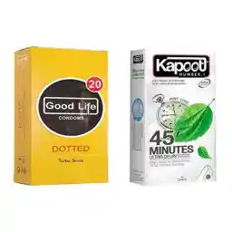 کاندوم کاپوت مدل 45 Minutes بسته 12 عددی به همراه کاندوم گودلایف مدل Dotted بسته 12 عددی