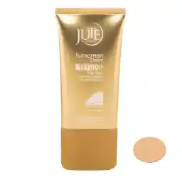 کرم ضد آفتاب رنگی ژوت، SPF 50، مناسب انواع پوست با تنالیته روشن و حجم 40 میلیلیتر، ضد آب، محافظتکننده در برابر اشعههای UVA و UVB، دارای فرمولاسیون فاقد چربی و ویتامین E، با ماندگاری 2 ساعته