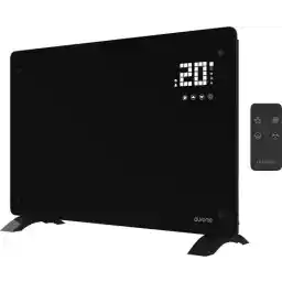 بخاری برقی Auronic - بخاری کنوکتور با ترموستات و کنترل از راه دور - گرمایش پنل - تا 22 متر مکعب - 2000 وات - مشکی