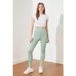 شلوار ساق بافتنی کمر بلند Trendyol نعناع نازک تثبیت کننده کمر بلند TWOAW20TA0087