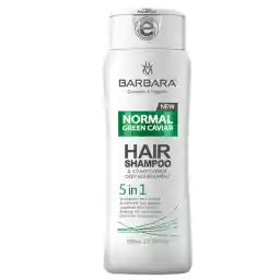 شامپو باربارا حاوی عصاره خاویار سبز مناسب مو معمولی حجم 380 میل