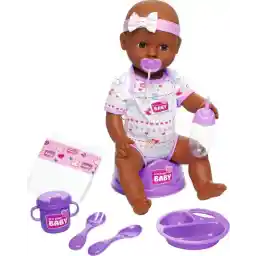 نوزاد تازه متولد شده - عروسک بچه - 43 سانتی متر - چشم خواب - بنفش - عملکرد نوشیدن و ادرار - عروسک بچه