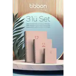 نوت بوک تیبون مارپیچ ست 3 عددی صورتی 59