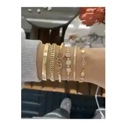 ست دستبند 5 تایی زنانه با روکش طلا jackferrero