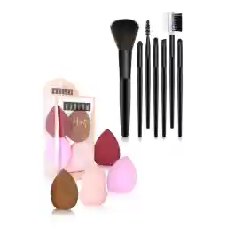 ست 2 ست آرایش 7 تایی MUJGAN + ست 4 اسفنجی آرایشی