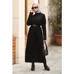 لباس حجاب کشباف بلند ریبدار Maystore Rovza