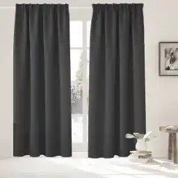 پرده آماده HOOMstyle - Blackout - با نوار چین دار - 140x270cm - مشکی