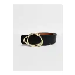 کمربند مشکی زنانه کمریکس با سگک طلایی