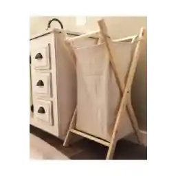 سبد لباسشویی روستیک تزئینی چوبی meditroia 000135