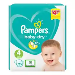 پوشک پمپرز مدل New Baby Dry سایز 4 بسته 25 عددی