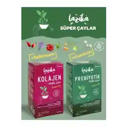 ست چای سوپر لازیکا (چای سبز پری بیوتیک کلاژن پپتید) - از هضم، سلامت پوست و مفاصل حمایت می کند.