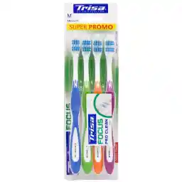 ست چهار عددی مسواک تریزا سری Super Promo مدل Focus Pro Clean با برس متوسط بسته چهار عددی