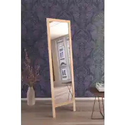 هدایایی درب منزل شما آینه تمام قد 145x40 با پایه چوبی طبیعی