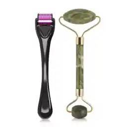 ست مراقبت از پوست MUJGAN 2 عددی درمارولر تیتانیوم 540 سوزن 0.5 میلی متری + ماساژور صورت جید