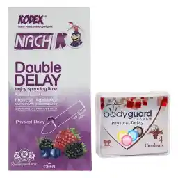 کاندوم ناچ کدکس مدل Double Delay بسته 10 عددی به همراه کاندوم بادی گارد مدل Physical Delay بسته چهار عددی