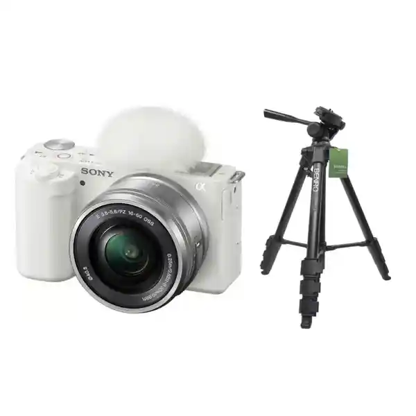 کیت دوربین بدون آینه سونی Sony ZV-E10 Mirrorless 16-50mm White + سه پايه بنرو Benro T660 EX