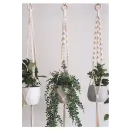 WHITE LINE گاردن ماکرام گلدان گل 3 تکه باغ، بالکن