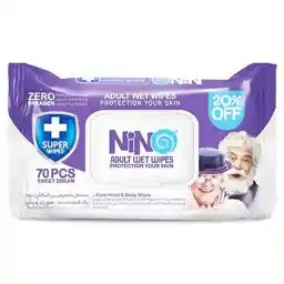 دستمال مرطوب دست و صورت بزرگسالان نینو بسته 70 عددی