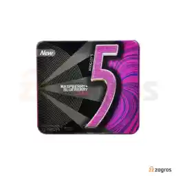 آدامس جعبه فلزی بدون قند فایو Five5 طعم تمشک و بلوبری بسته 16 عددی