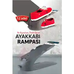 Shopönü 12 Pieces Anthracite Shoe Ramp Organizer Shoe Organizer