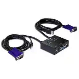سوییچ USB KVM دو پورت D-Link مدل KVM-222 با جک 3.5 میلیمتری D-Link KVM-222 2-Port USB KVM Switch with Audio Support
