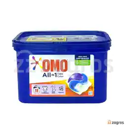 قرص ماشین لباسشویی امو مدل All In One Color بسته 18 عددی