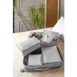 ست سازمان دهنده چمدان 6 تکه سرستیل بدون مش - خالدار خاکستری