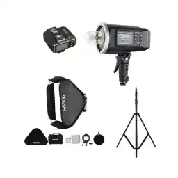 فلاش پرتابل گودکس Godox AD600B به همراه فرستنده سونی X1+ سافت باکس 60×60 و پایه