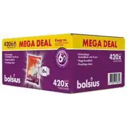 Bolsius - بسته بندی فله چای چراغ - 420 عدد - چای چراغ - سفید - 6 ساعت سوختن