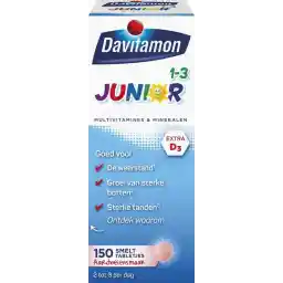 ویتامین داویتامون جونیور 1-3 سال - مولتی ویتامین کودکان - 150 قرص ذوب - طعم توت فرنگی