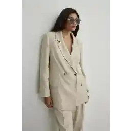 مجموعه Suud Natürel Eze Kruvaze Keten Blazer Ceket