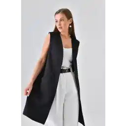 جلیقه برش ریلکس ساعد آگراف مشکی با جیب بسته