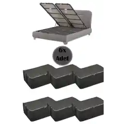 adarya مبل تخت پایه نوع کیف نگهدارنده (خاکستری) پایه پایه-سوئیشرت-بالش-پیک کیسه نگهداری 6 تکه 22x40x60