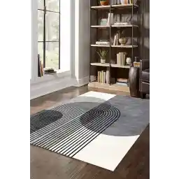 صفحه اصلی دکومیا دیجیتال بدون لغزش اسکاندیناویایی قابل شستشو خاکستری مشکی نشیمن فرش آشپزخانه فرش بالکن فرش کف فرش