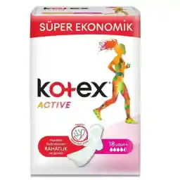 نوار بهداشتی کوتکس مدل Active سایز بزرگ بسته 18 عددی